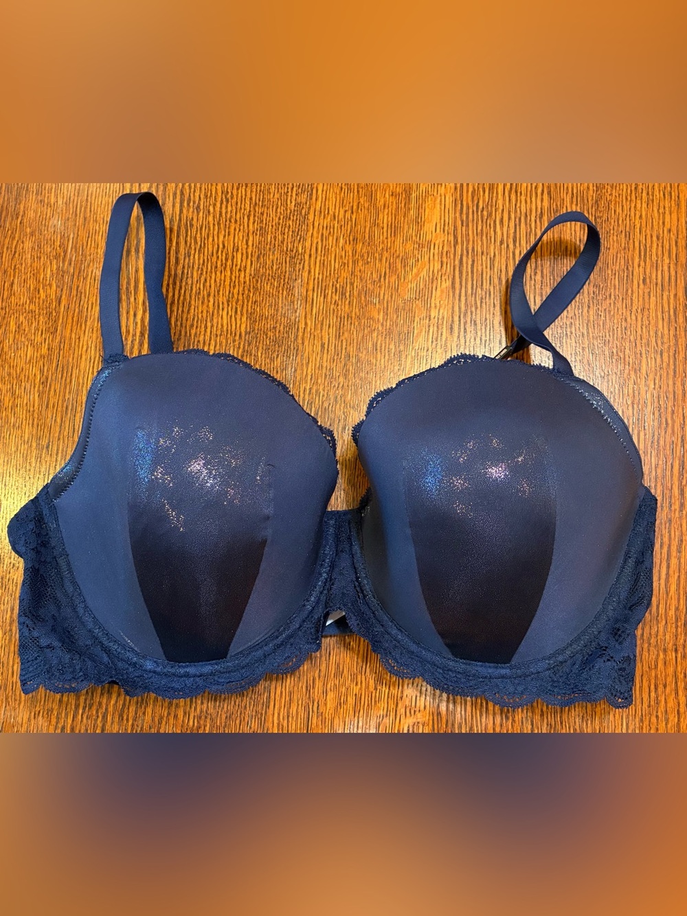 Victoria's Secret Dream Angels Lined Demi Bra 36DDD Navy Blue Lace NWT